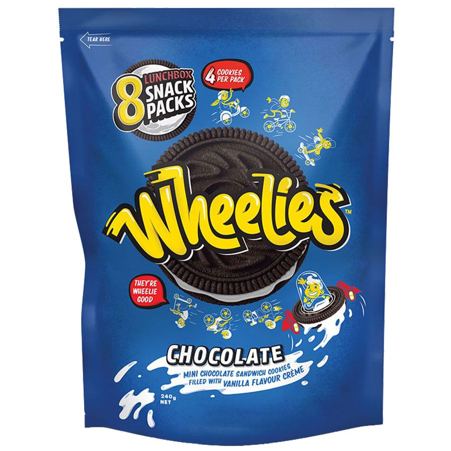 Wheelies Creme Filled Cookies Chocolate 240G