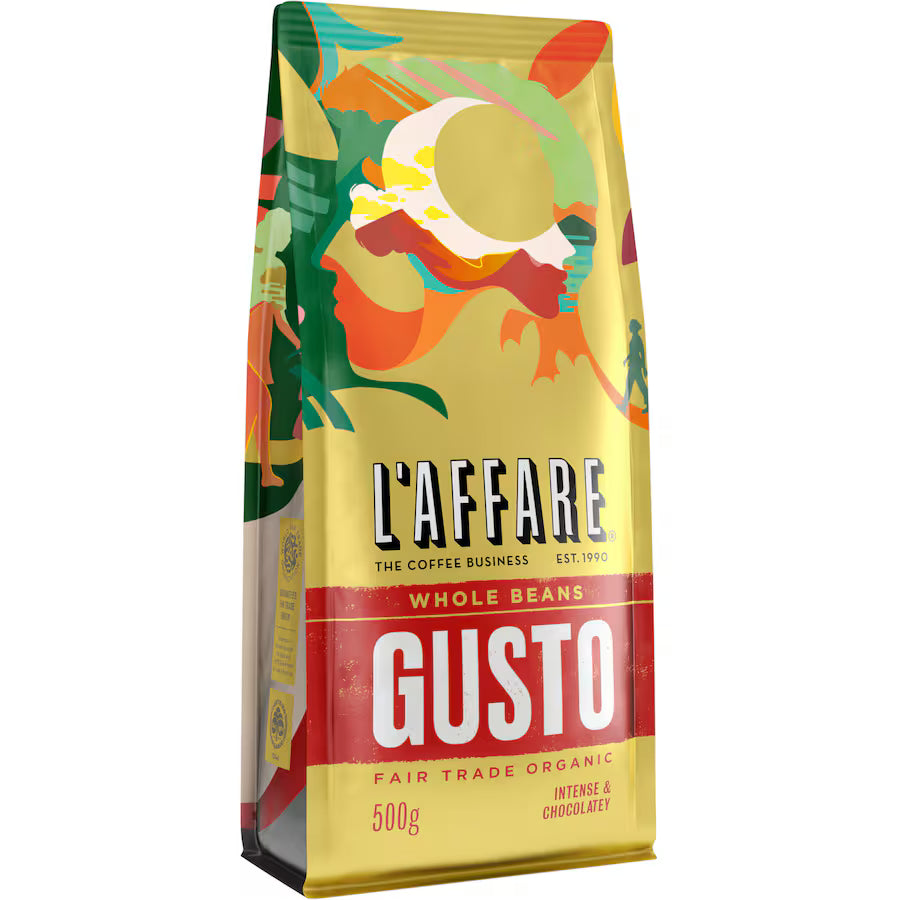 L'affare Coffee Beans Gusto Fairtrade Organic 500g