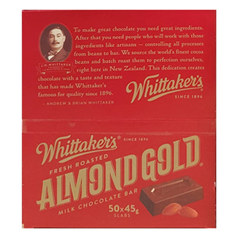 Whittakers Almond Gold Slab 45g - Entire Case (x48)