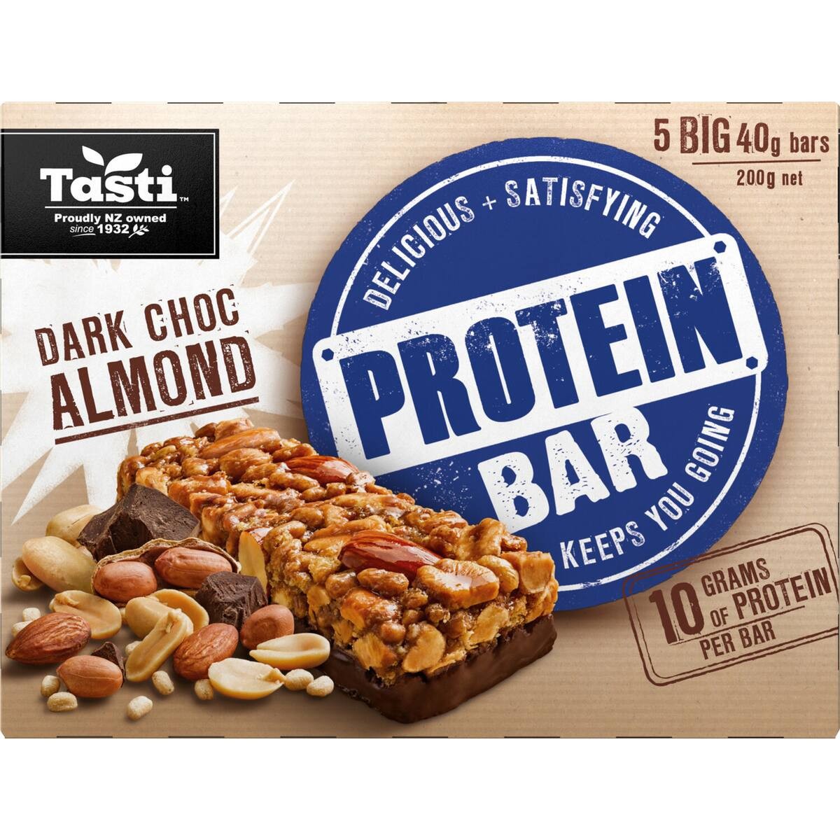 Tasti Protein Bars Dark Choc Almond 200g