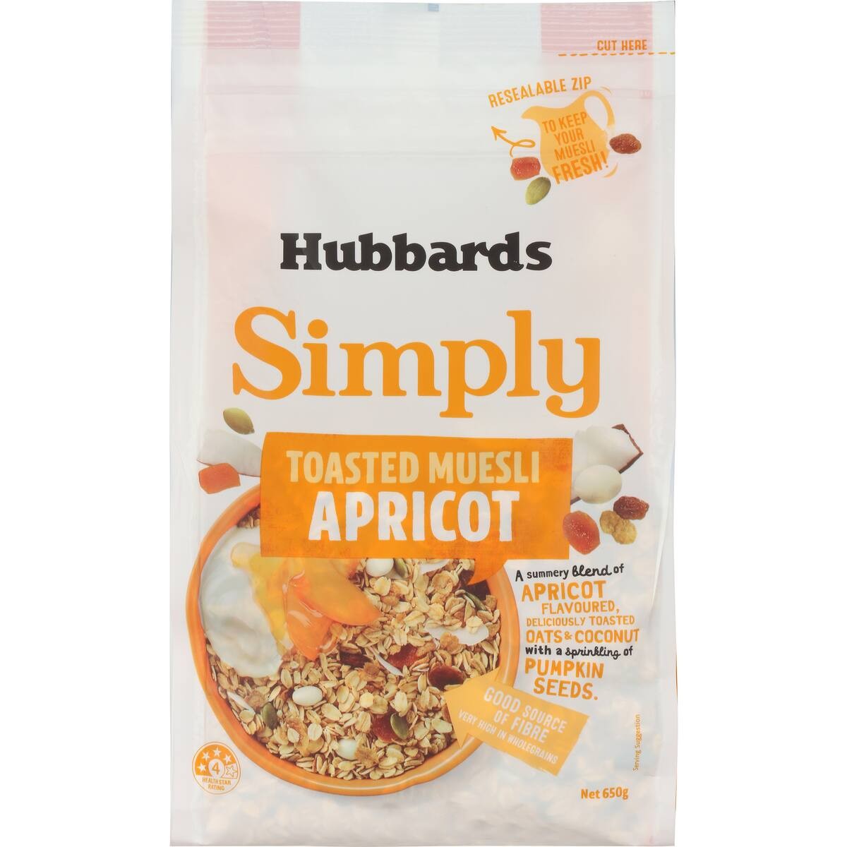Hubbards Simply Toasted Muesli Apricot 650g