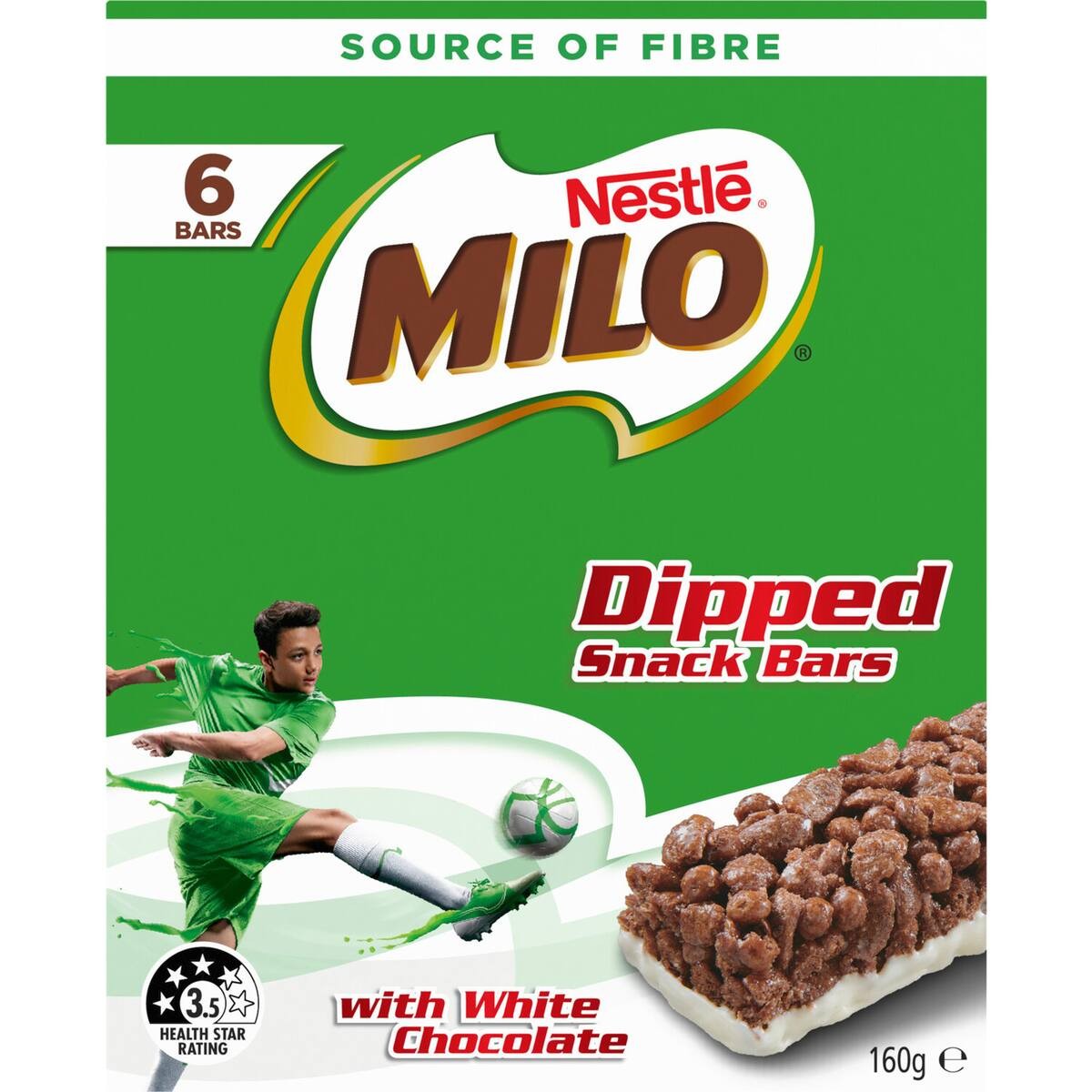 Nestle Milo Dipped Snack Bars with White Choc 160g