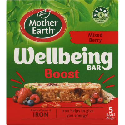 Mother Earth Mixed Berry Boost Wellbeing Bars 200g
