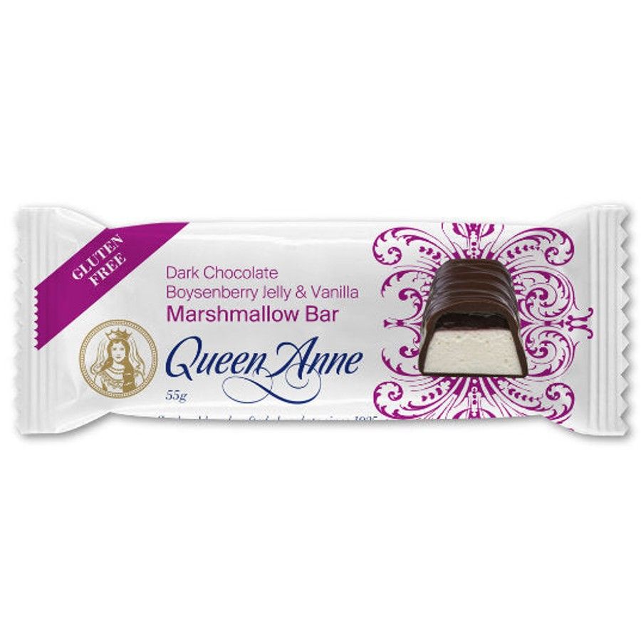 Queen Anne Dark Chocolate Boysenberry Jelly Marshmallow Bar 55g