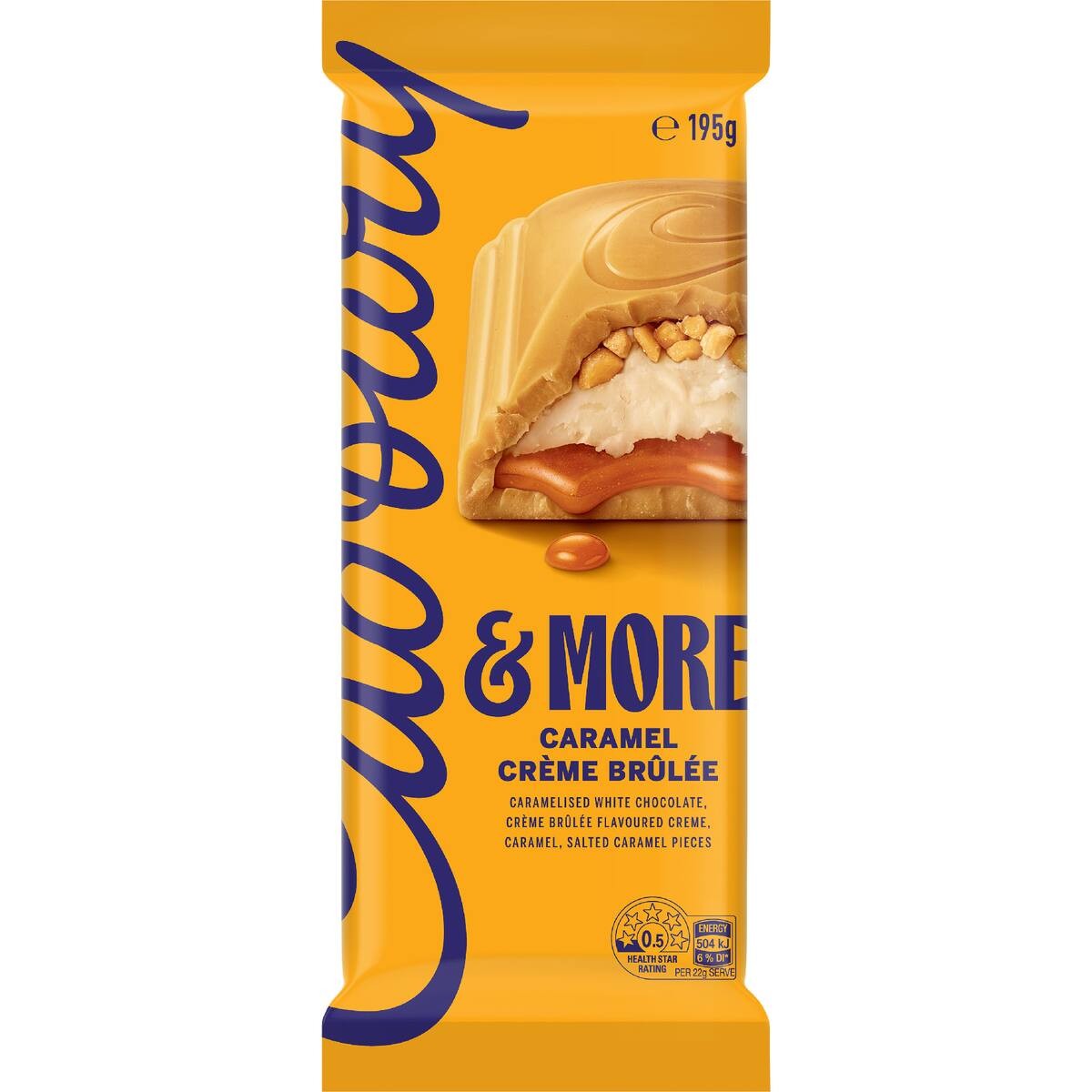 Cadbury & More Chocolate Block Caramel Creme Brulee 195g