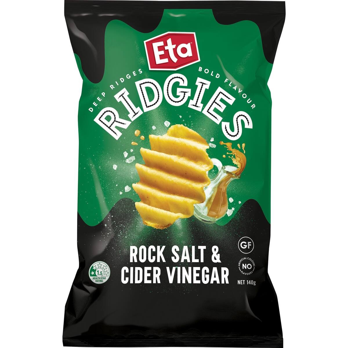 Eta Ridges Chips Rock Salt & Vinegar 140g