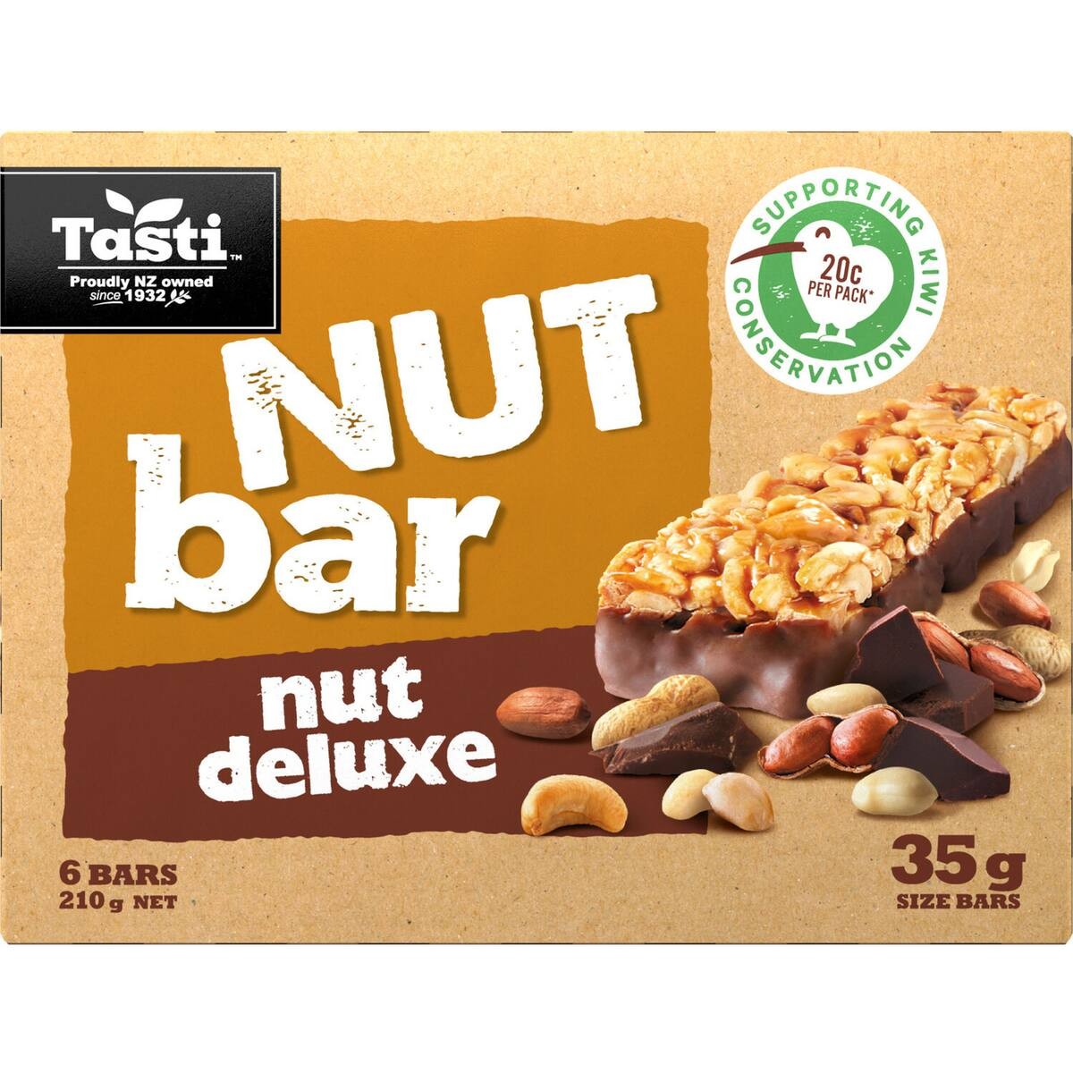 Tasti Nut Bar Deluxe 6pk 210g