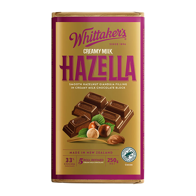 Whittaker’s Hazella Creamy Milk Chocolate Block 250g