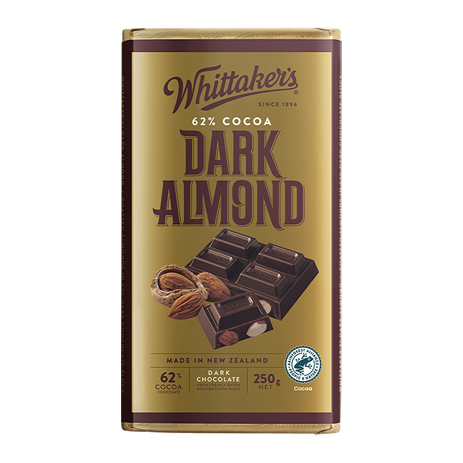 Whittaker’s Dark Almond Chocolate Block 250g