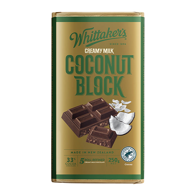Whittaker’s Coconut Creamy Milk Chocolate Block 250g