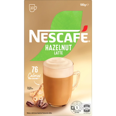 Nescafe Coffee Mix Hazelnut Latte 10 sachets 180g