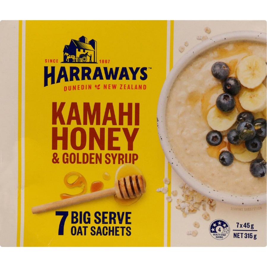 Harraways Oat Sachets Kamahi & Golden Syrup 315g