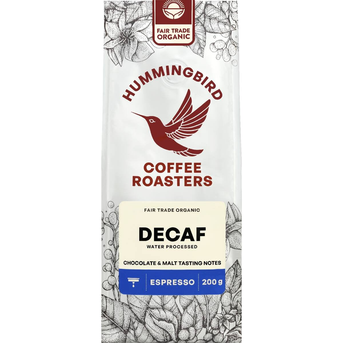Hummingbird Coffee Espresso Decaf 200g