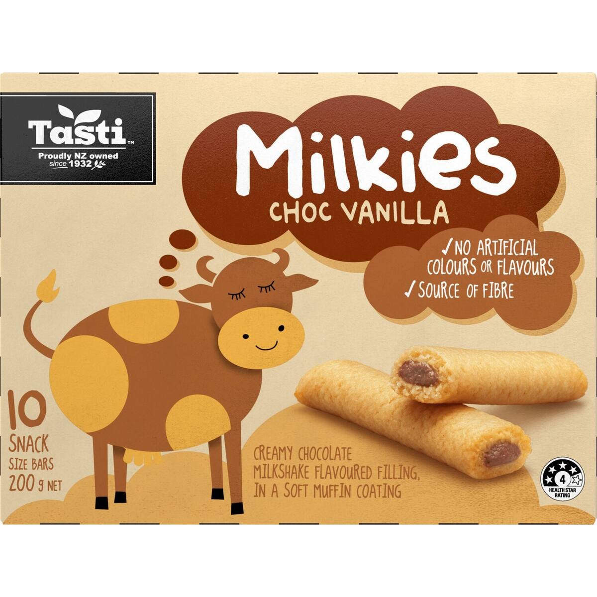 Tasti Milkies Cake Bars Choc Vanilla 200g
