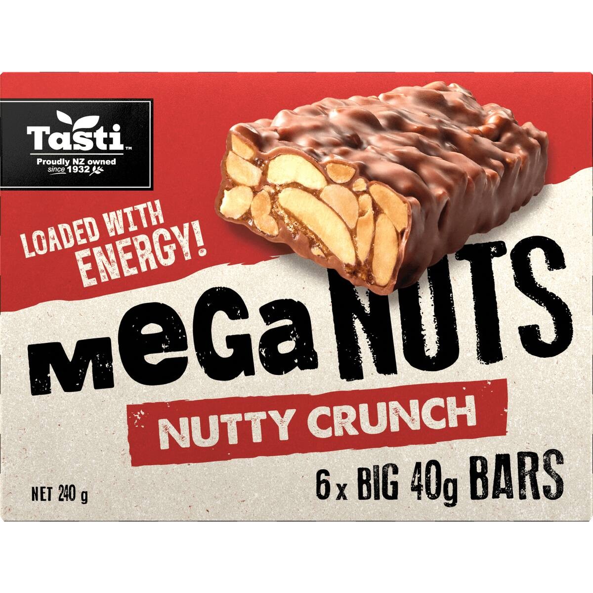 Tasti Mega Nuts Nut Bars Nutty Crunch 240g