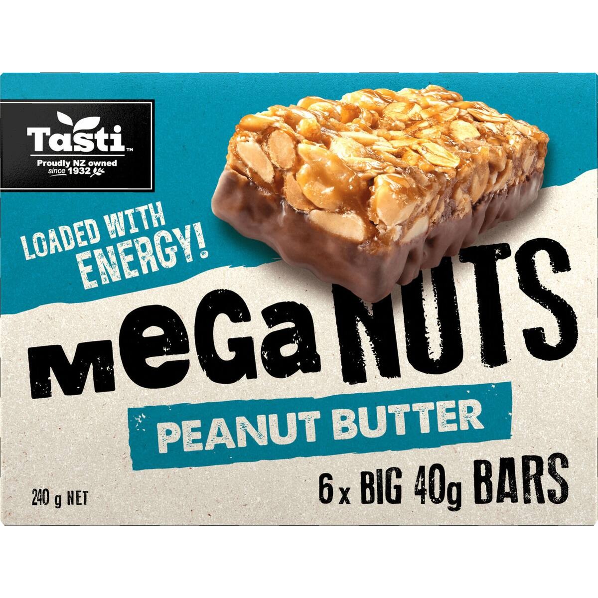 Tasti Mega Nuts Nut Bars Peanut Butter 240g