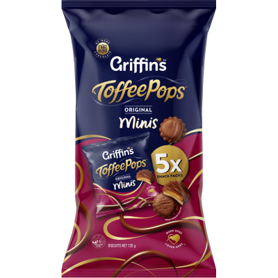 Griffins Toffee Pops Minis Snackpacks 125g