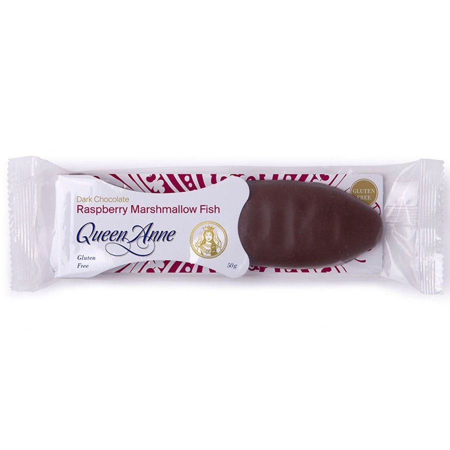 Queen Anne Dark Chocolate Raspberry Marshmallow Fish