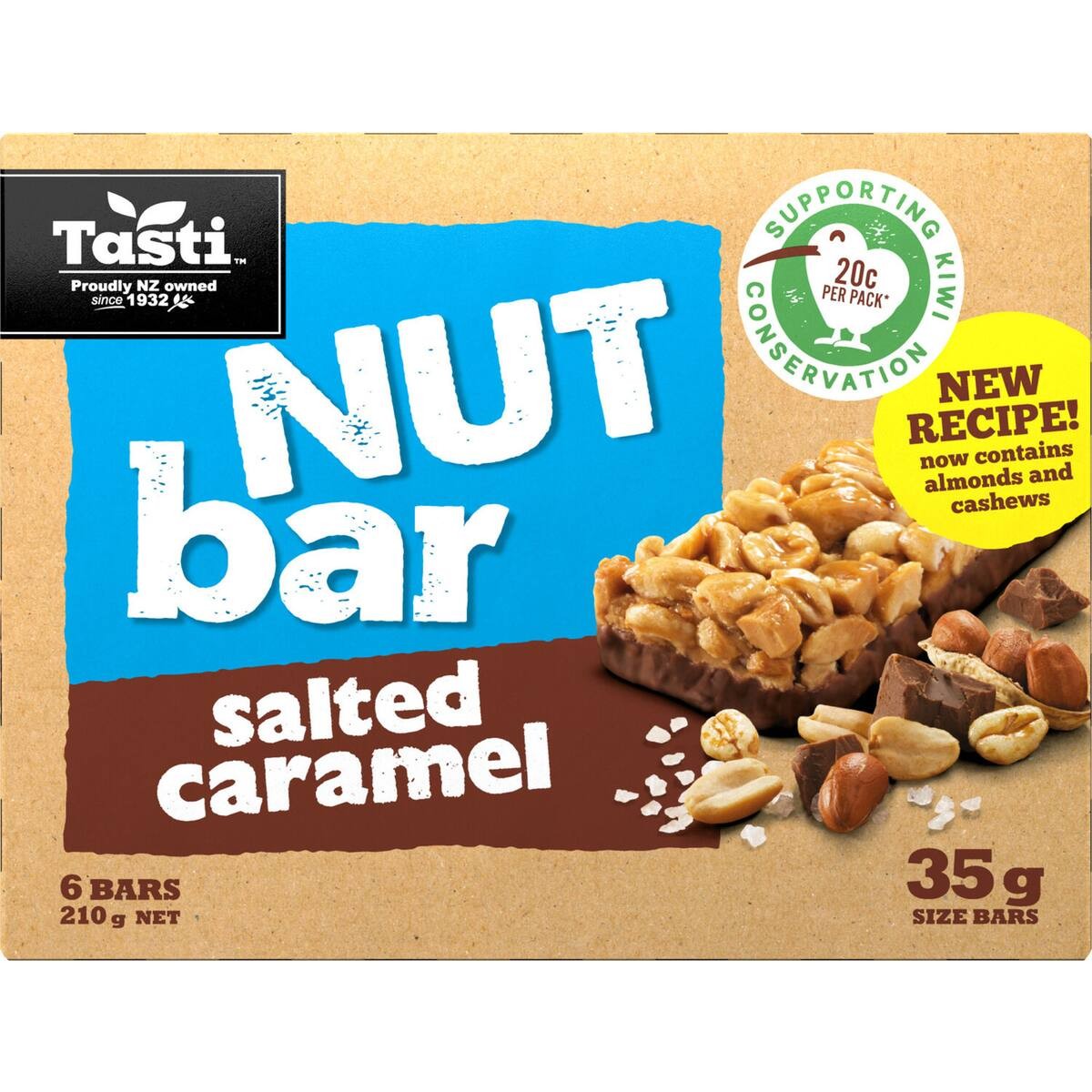 Tasti Nut Bar Salted Caramel 6pk 210g