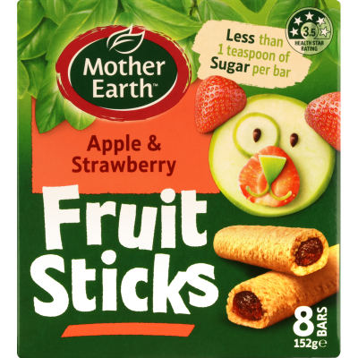Mother Earth Apple & Strawberry Fruit Sticks 152g