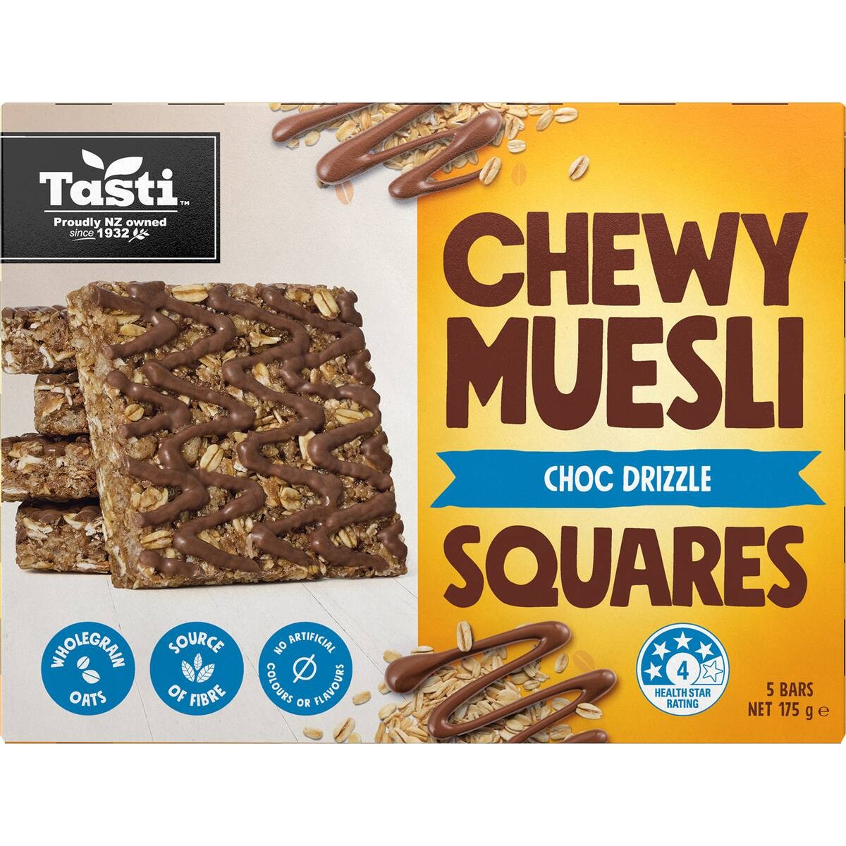 Tasti Chewy Muesli Squares Choc Drizzle 175g