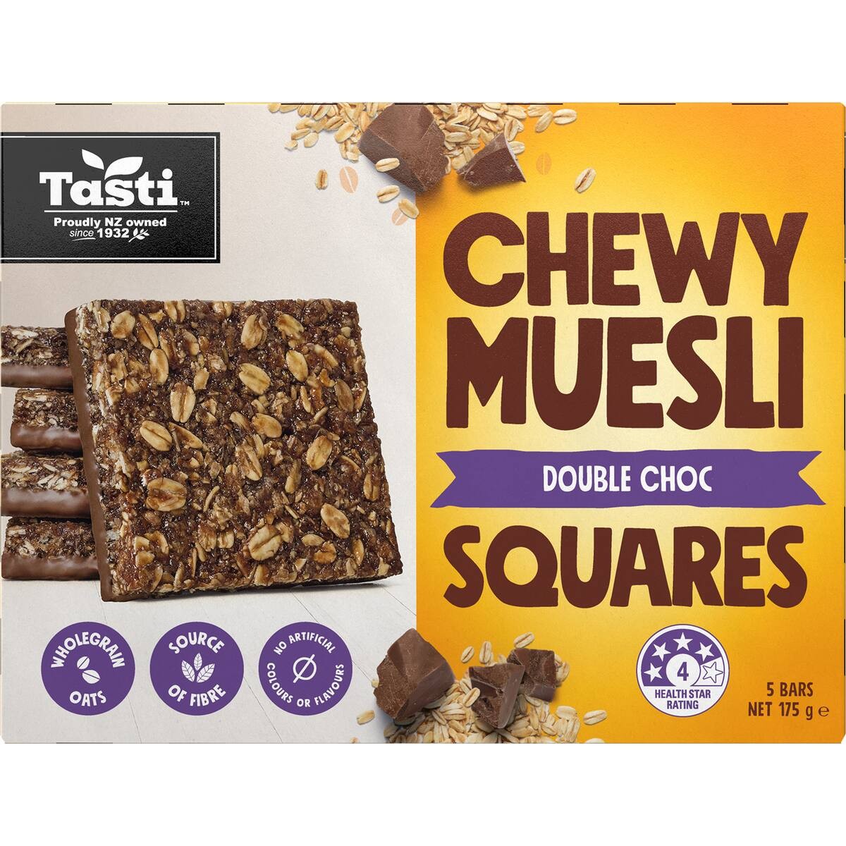 Tasti Chewy Muesli Squares Double Choc 175g