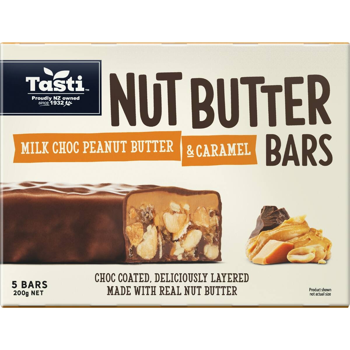 Tasti Choc Nut Butter Bars PnB & Salted Caramel 200g