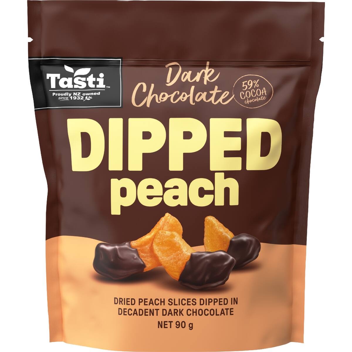 Tasti Dried Peach Chocolate Dipped 90g