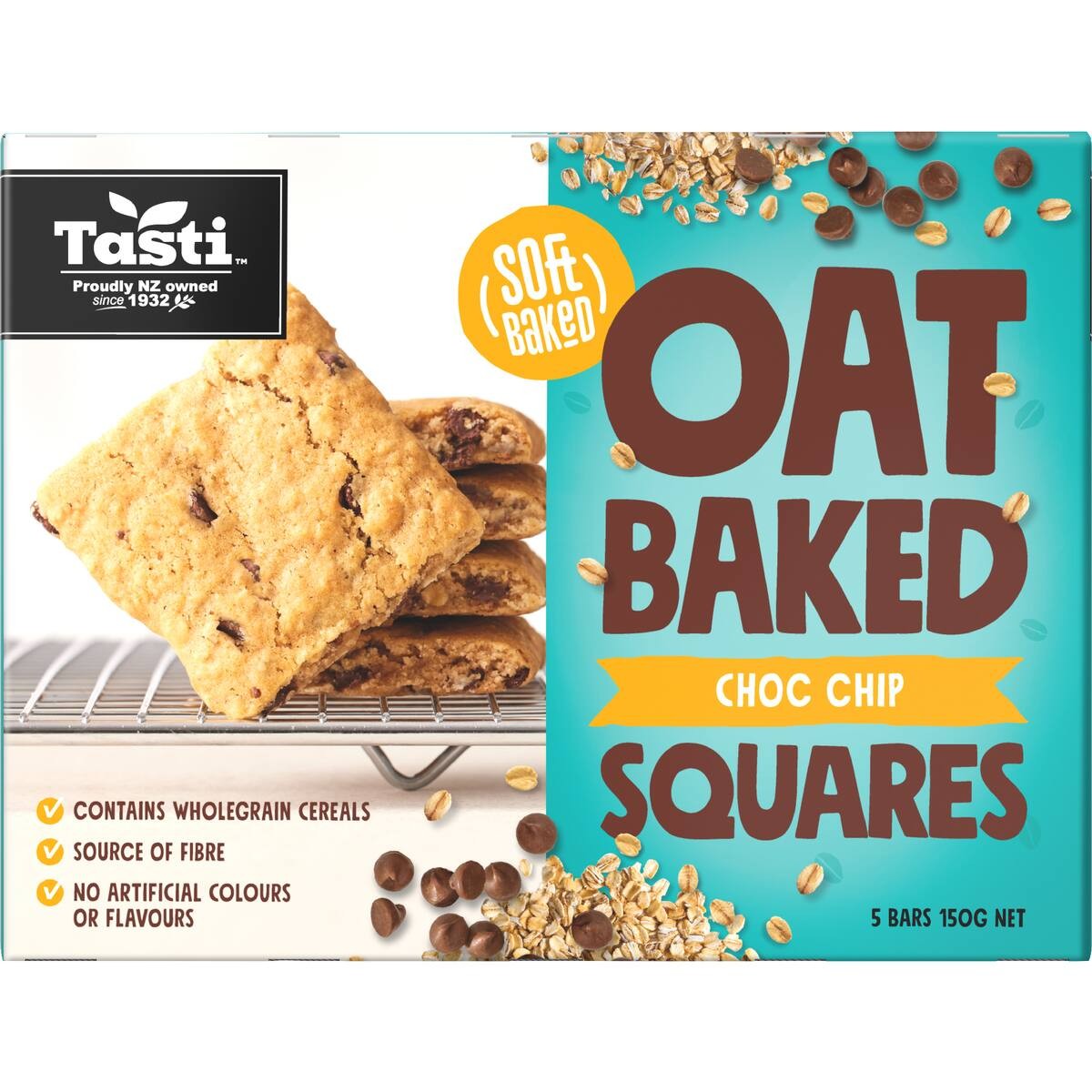 Tasti Oat Baked Squares Choc Chip 150g