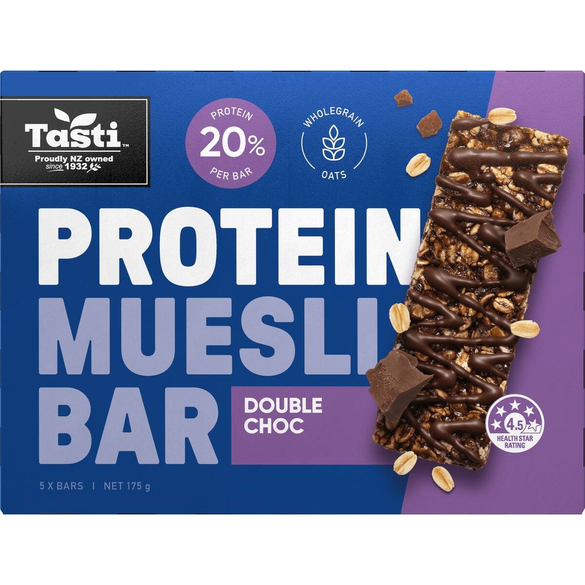 Tasti Protein Muesli Bars Double Choc 175g
