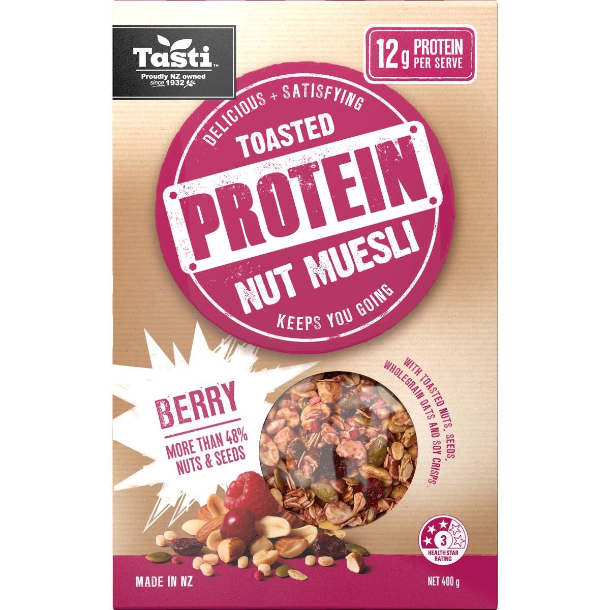 Tasti Protein Nut Muesli Berry 400g