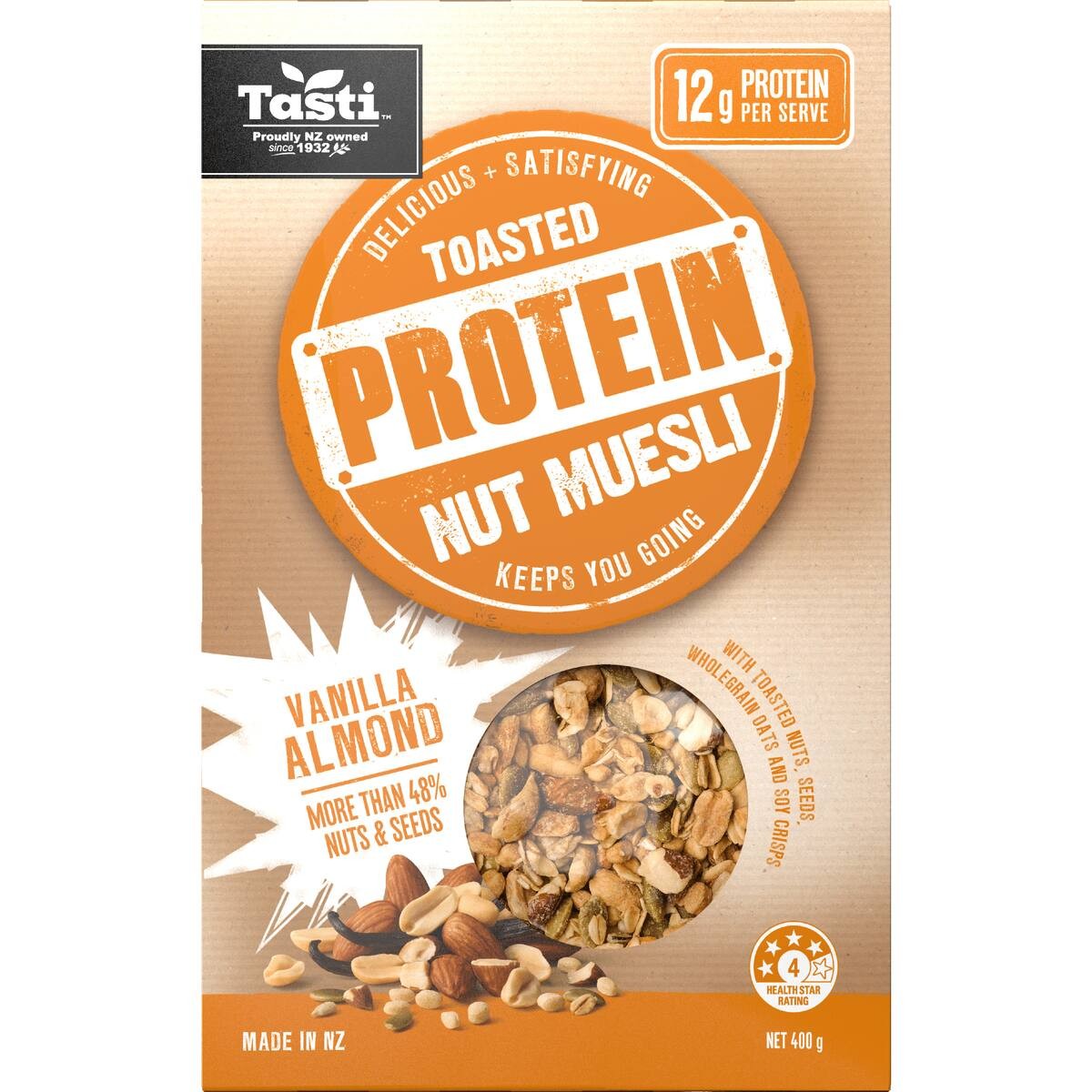 Tasti Protein Nut Muesli Vanilla Almond 400g