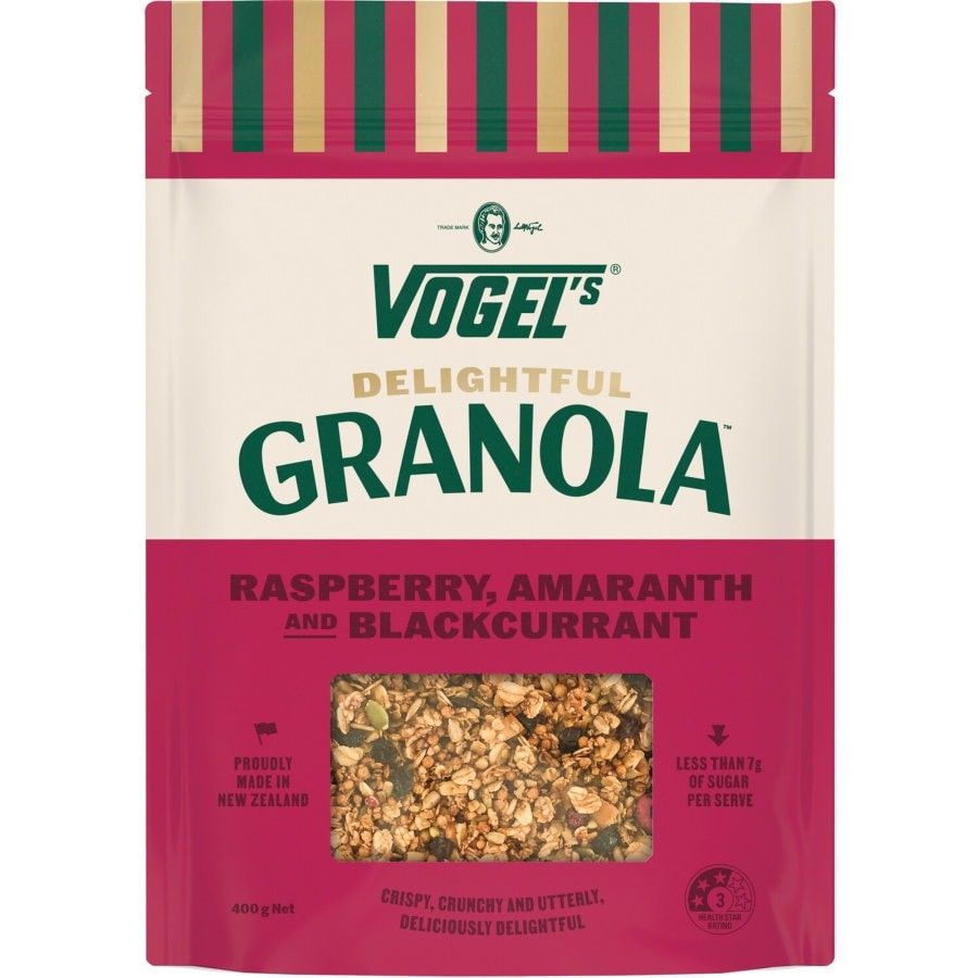 Vogels Delightful Granola Raspberry & Blackcurrant 400g