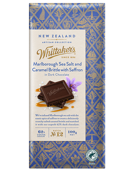 Whittakers Artisan Saffron Salted Caramel Dark Chocolate Block 100g